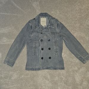 Blue Denim Double-Breasted Jacket